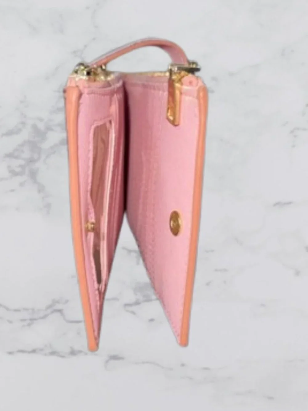 Rose Gold Glitter Wallet with Snap Closure